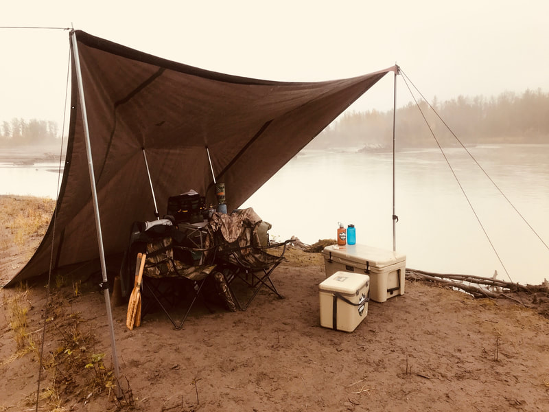 Setting up camp in Alaska