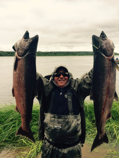 Fishing salmon in the Nushagak River Alaska