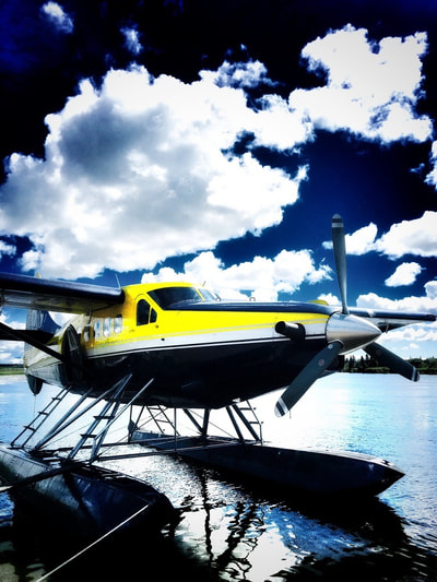 Float plane ride to Chuitna River Alaska